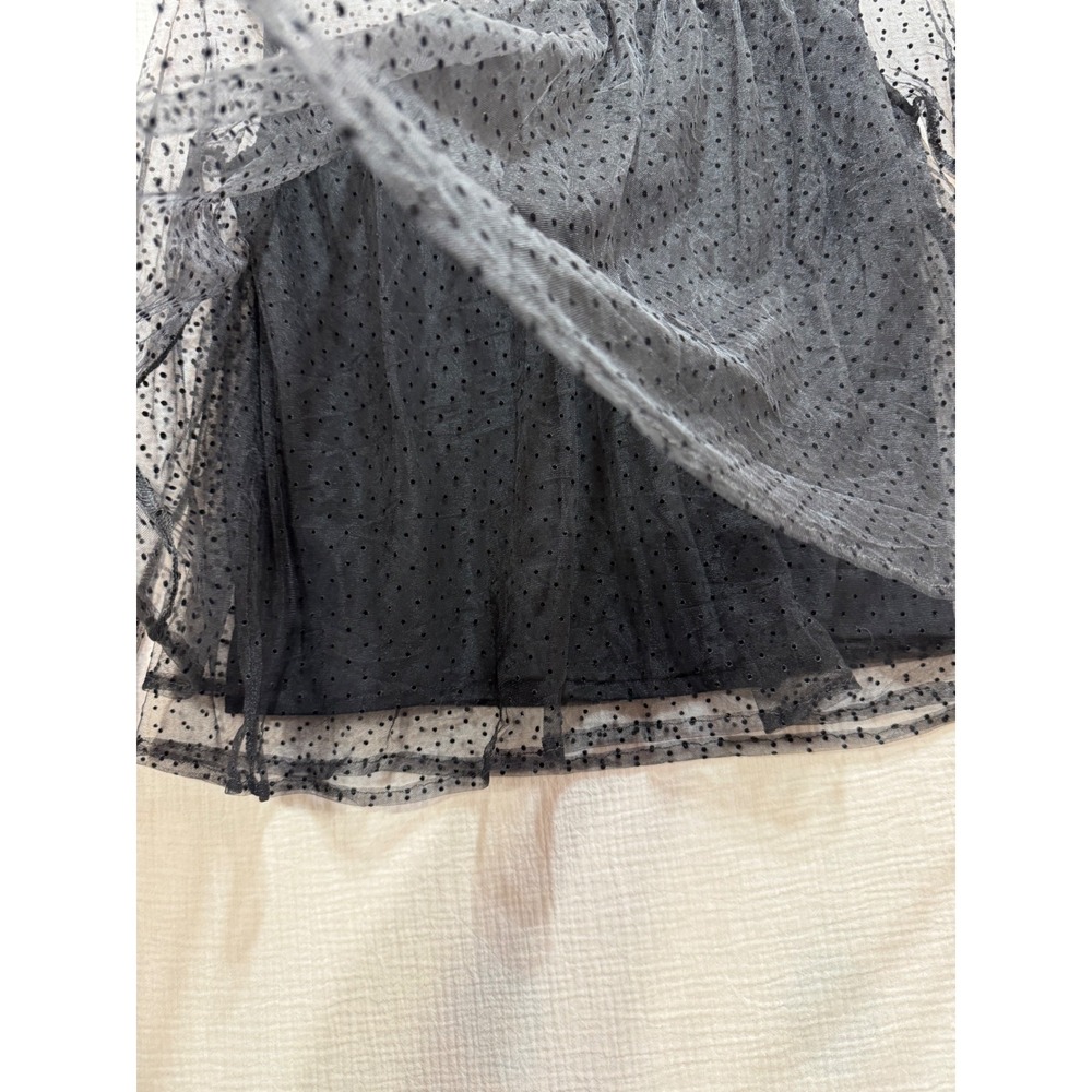 Banana Republic Mesh Blouse Womens Small Petite Black Swiss Dot Sheer Whimsigoth - Picture 3 of 10